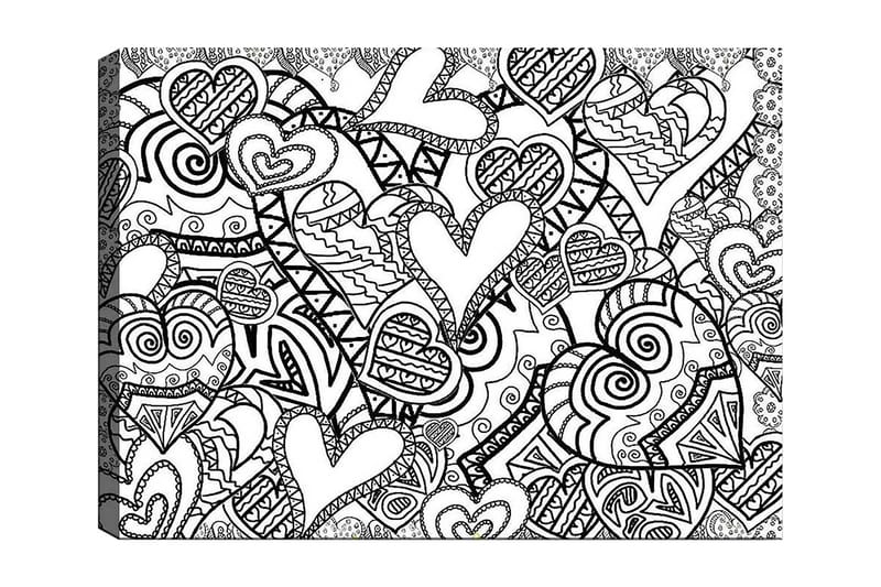 Dekorativ Canvasbillede 30x40 cm - Hvid|Sort - Boligtilbehør - Billeder & kunst - Billeder på lærred