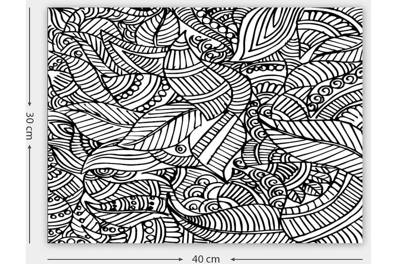 Dekorativ Canvasbillede 30x40 cm - Hvid|Sort - Boligtilbehør - Billeder & kunst - Billeder på lærred