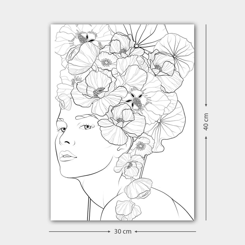 Dekorativ Canvasbillede 30x40 cm - Hvid|Sort - Boligtilbehør - Billeder & kunst - Billeder på lærred