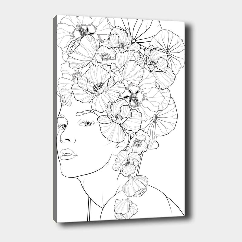 Dekorativ Canvasbillede 30x40 cm - Hvid|Sort - Boligtilbehør - Billeder & kunst - Billeder på lærred