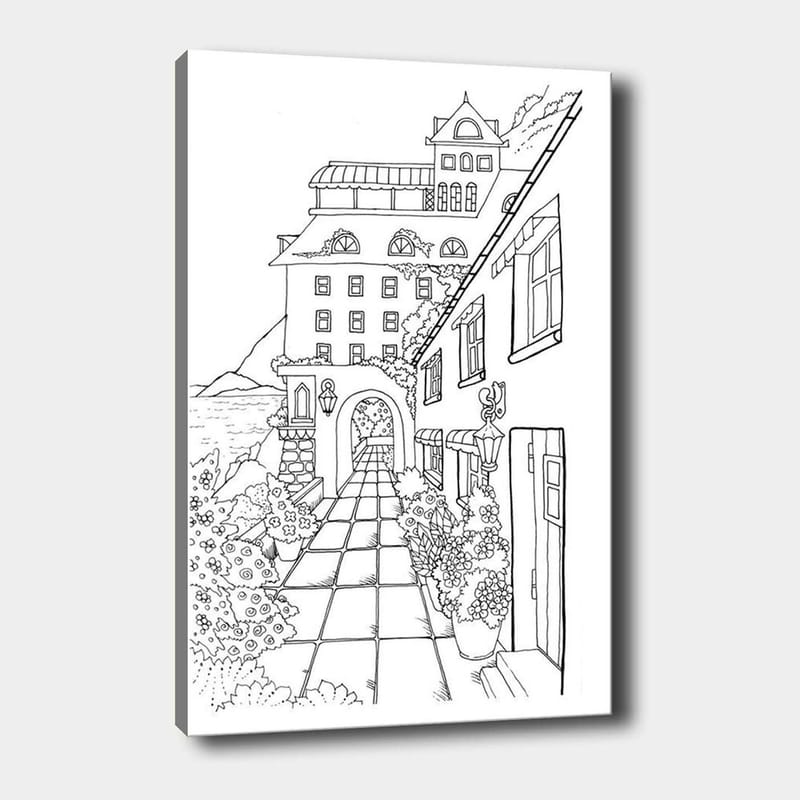 Dekorativ Canvasbillede 30x40 cm - Hvid|Sort - Boligtilbehør - Billeder & kunst - Billeder på lærred