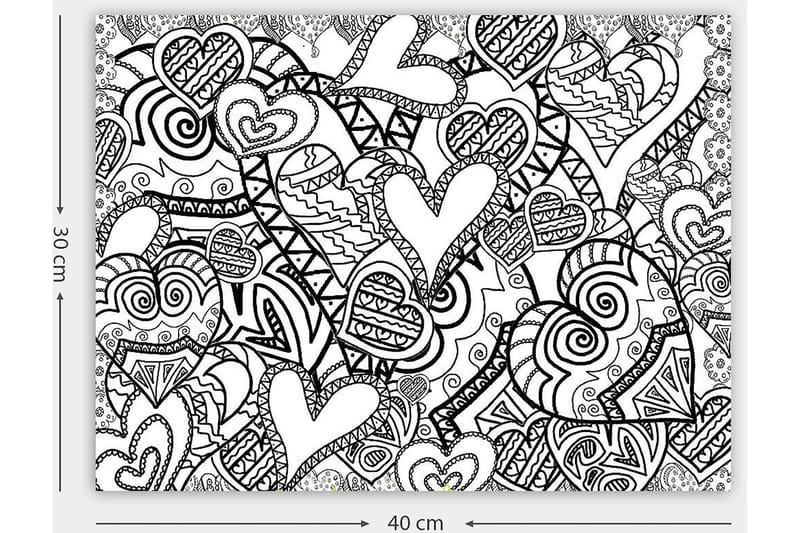 Dekorativ Canvasbillede 30x40 cm - Hvid|Sort - Boligtilbehør - Billeder & kunst - Billeder på lærred