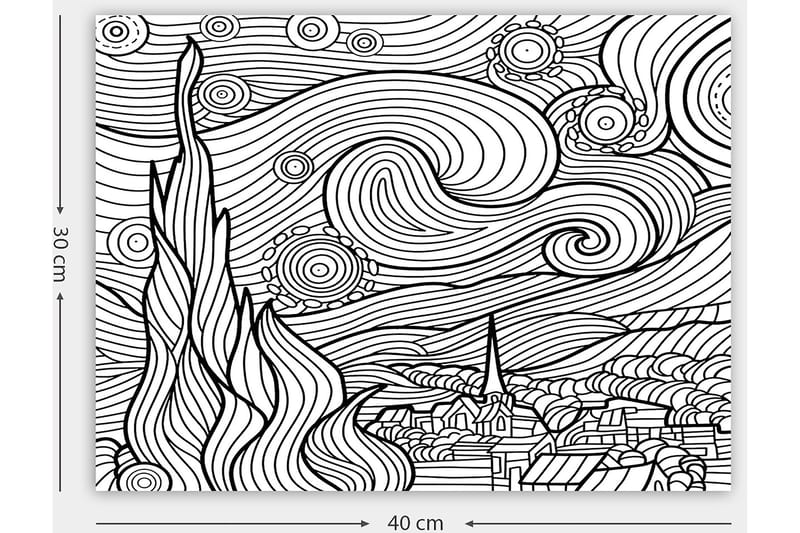 Dekorativ Canvasbillede 30x40 cm - Hvid|Sort - Boligtilbehør - Billeder & kunst - Billeder på lærred