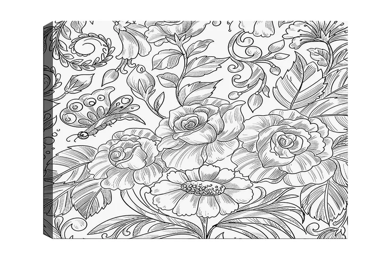 Dekorativ Canvasbillede 30x40 cm, Hvid|Sort