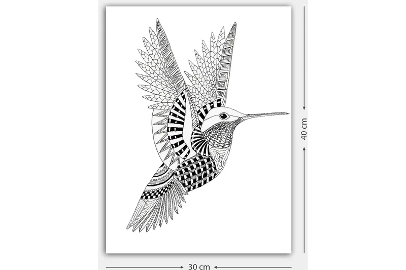 Dekorativ Canvasbillede 30x40 cm - Hvid|Sort - Boligtilbehør - Billeder & kunst - Billeder på lærred