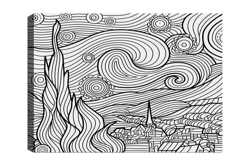 Dekorativ Canvasbillede 30x40 cm, Hvid|Sort