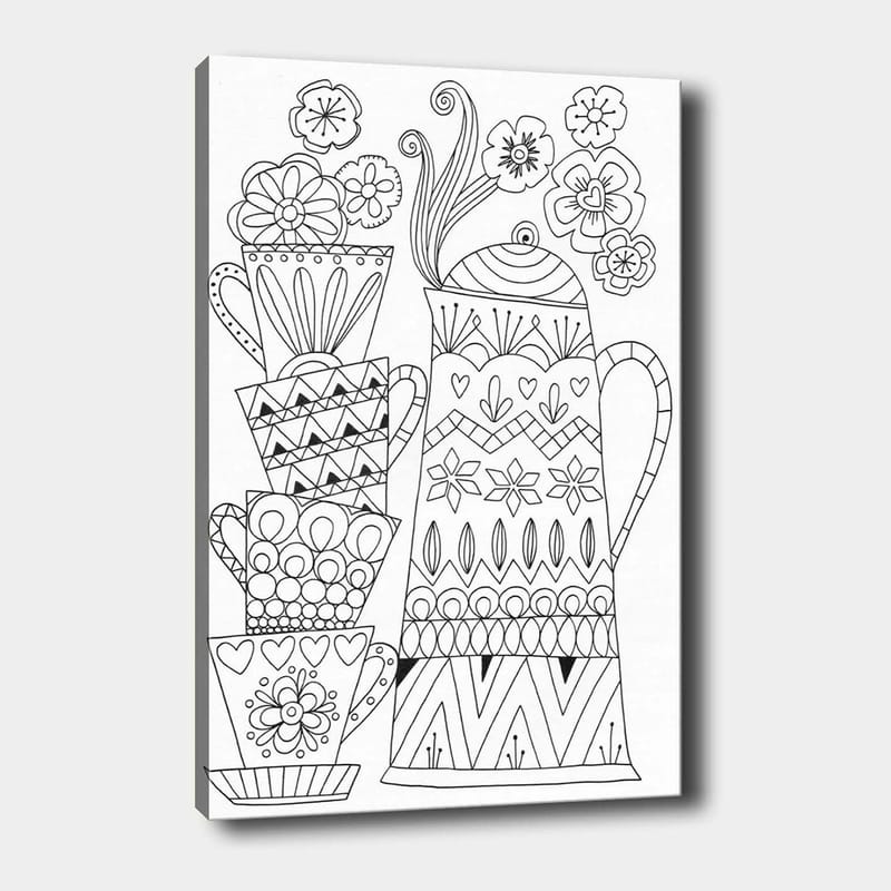 Dekorativ Canvasbillede 30x40 cm - Hvid|Sort - Boligtilbehør - Billeder & kunst - Billeder på lærred