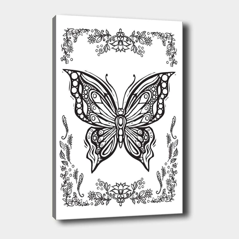 Dekorativ Canvasbillede 30x40 cm - Hvid|Sort - Boligtilbehør - Billeder & kunst - Billeder på lærred