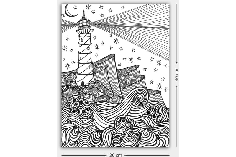 Dekorativ Canvasbillede 30x40 cm - Hvid|Sort - Boligtilbehør - Billeder & kunst - Billeder på lærred