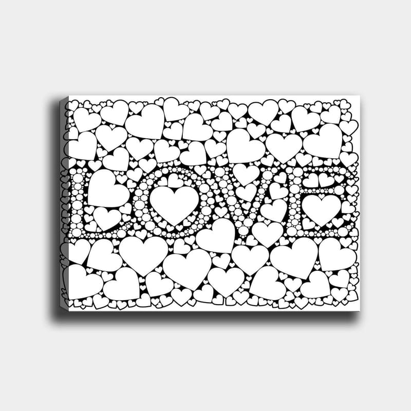 Dekorativ Canvasbillede 30x40 cm - Hvid|Sort - Boligtilbehør - Billeder & kunst - Billeder på lærred