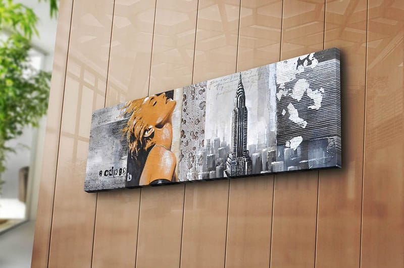 Dekorativ Canvasbillede 30x90 cm - Flerfarvet - Boligtilbehør - Billeder & kunst - Billeder på lærred