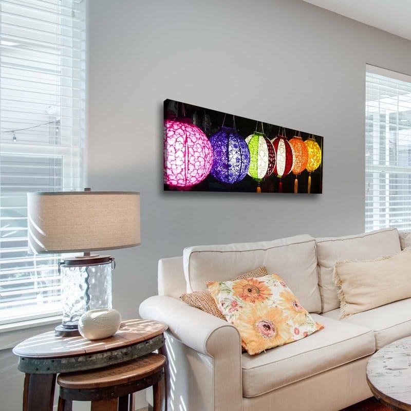 Dekorativ Canvasbillede 30x90 cm - Flerfarvet - Boligtilbehør - Billeder & kunst - Billeder på lærred