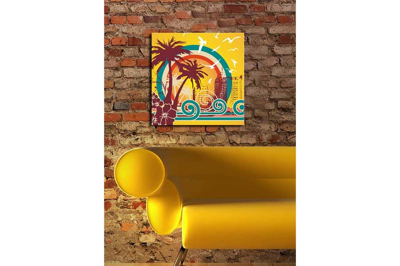 Dekorativ Canvasbillede 45x45 cm - Flerfarvet - Boligtilbehør - Billeder & kunst - Billeder på lærred