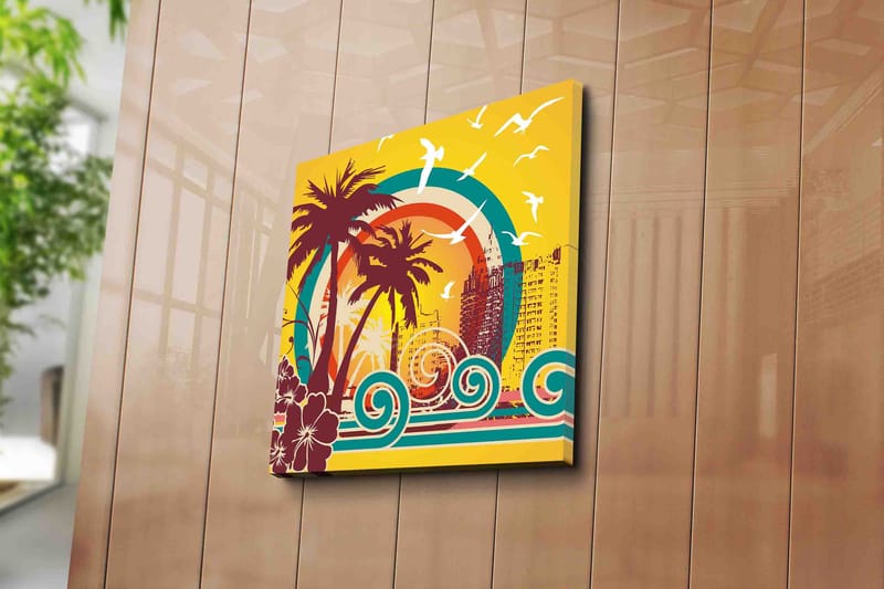 Dekorativ Canvasbillede 45x45 cm - Flerfarvet - Boligtilbehør - Billeder & kunst - Billeder på lærred