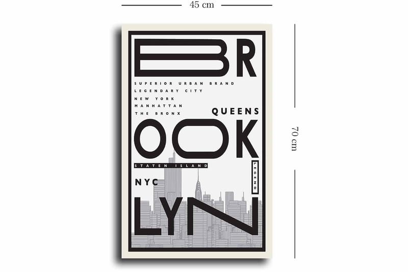 Dekorativ Canvasbillede 45x70 cm - Flerfarvet - Boligtilbehør - Billeder & kunst - Billeder på lærred