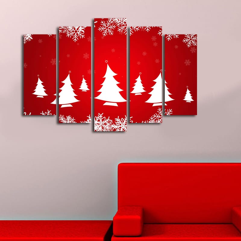 Dekorativ Canvasbillede 5-Dele 19x70 cm - Flerfarvet - Boligtilbehør - Billeder & kunst - Billeder på lærred