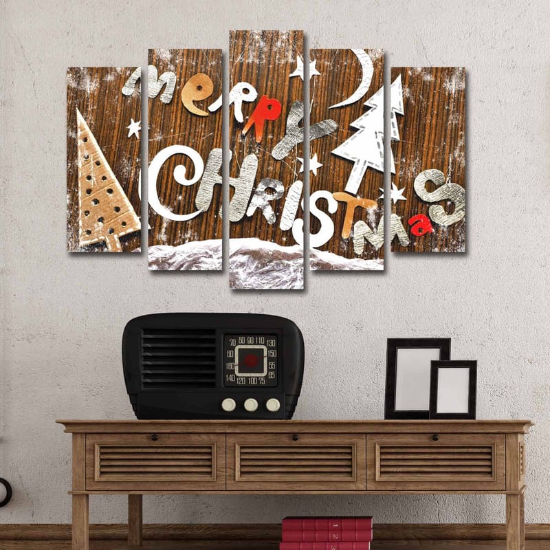 Dekorativ Canvasbillede 5-Dele 19x70 cm - Flerfarvet - Boligtilbehør - Billeder & kunst - Billeder på lærred