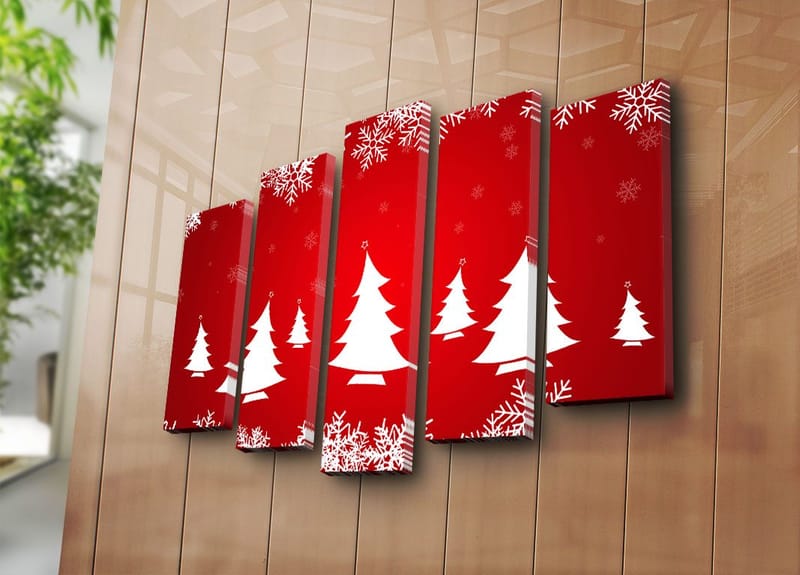 Dekorativ Canvasbillede 5-Dele 19x70 cm - Flerfarvet - Boligtilbehør - Billeder & kunst - Billeder på lærred