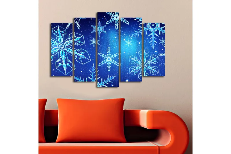 Dekorativ Canvasbillede 5-Dele 19x70 cm - Flerfarvet - Boligtilbehør - Billeder & kunst - Billeder på lærred