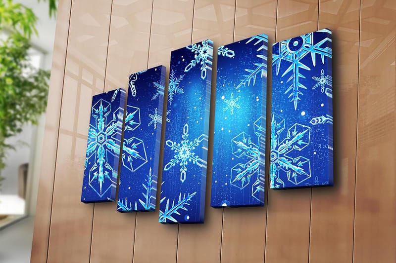 Dekorativ Canvasbillede 5-Dele 19x70 cm - Flerfarvet - Boligtilbehør - Billeder & kunst - Billeder på lærred