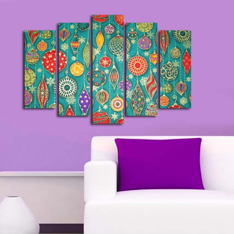 Dekorativ Canvasbillede 5-Dele 19x70 cm - Flerfarvet - Boligtilbehør - Billeder & kunst - Billeder på lærred