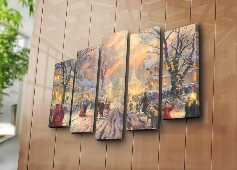 Dekorativ Canvasbillede 5-Dele 19x70 cm - Flerfarvet - Boligtilbehør - Billeder & kunst - Billeder på lærred