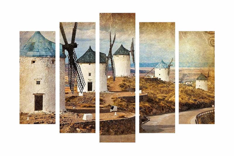 Dekorativ Canvasbillede 5-Dele 70x19 cm, Flerfarvet