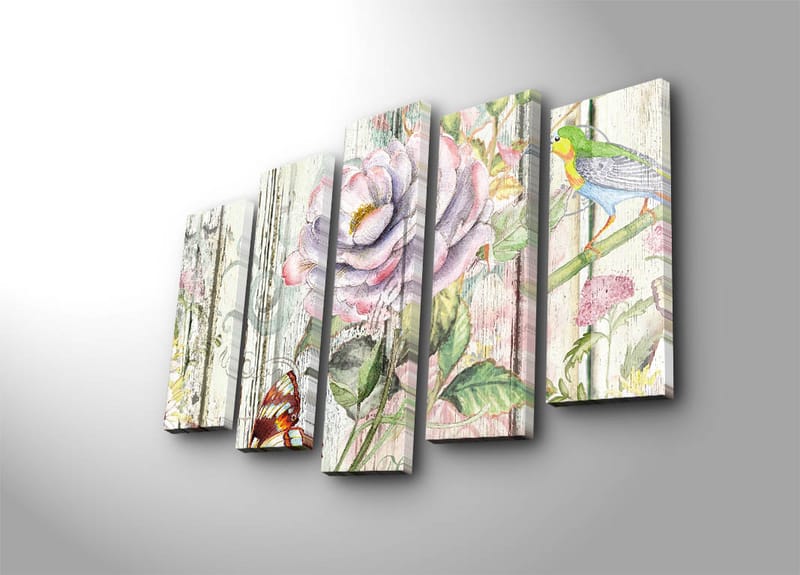 Dekorativ Canvasbillede 5-Dele 70x19 cm - Flerfarvet - Boligtilbehør - Billeder & kunst - Billeder på lærred