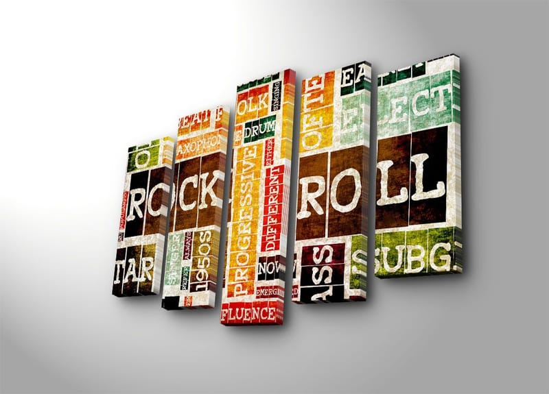 Dekorativ Canvasbillede 5-Dele 70x19 cm, Flerfarvet