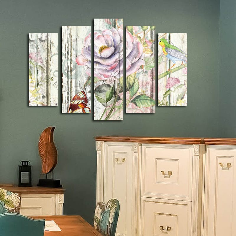 Dekorativ Canvasbillede 5-Dele 70x19 cm - Flerfarvet - Boligtilbehør - Billeder & kunst - Billeder på lærred