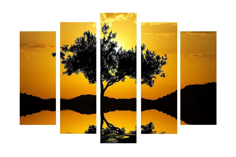 Dekorativ Canvasbillede 5-Dele 70x19 cm, Flerfarvet