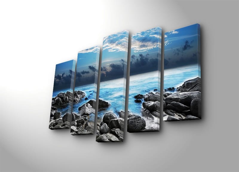 Dekorativ Canvasbillede 5-Dele 70x19 cm - Flerfarvet - Boligtilbehør - Billeder & kunst - Billeder på lærred