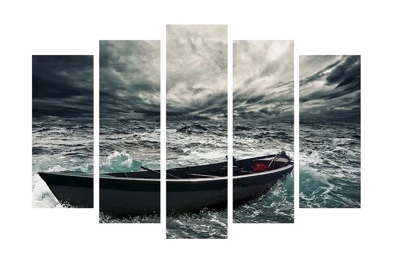 Dekorativ Canvasbillede 5-Dele 70x19 cm, Flerfarvet