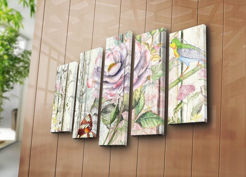 Dekorativ Canvasbillede 5-Dele 70x19 cm - Flerfarvet - Boligtilbehør - Billeder & kunst - Billeder på lærred