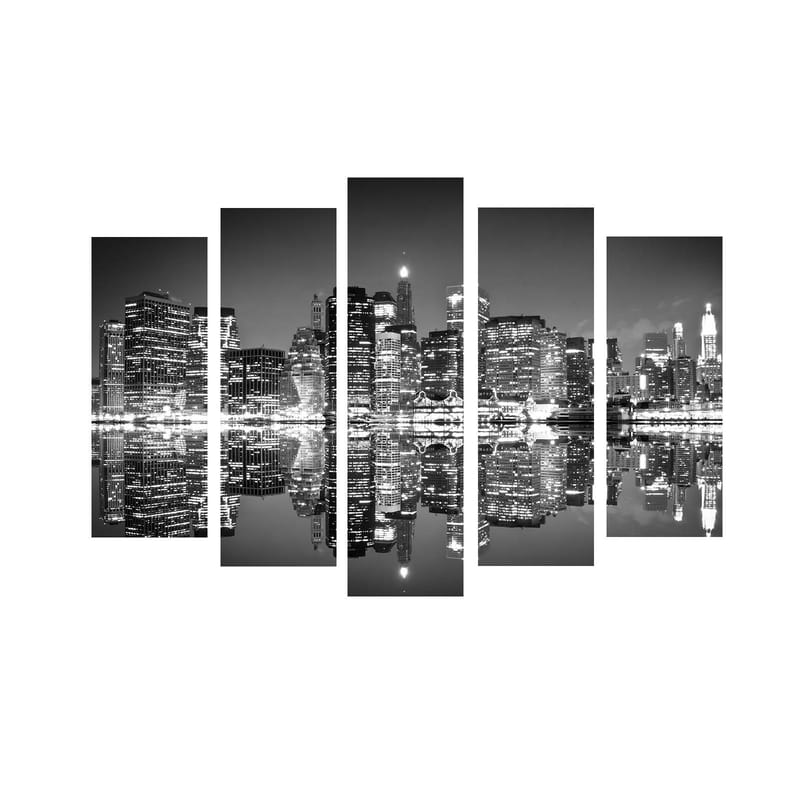 Dekorativ Canvasbillede 5-Dele 70x19 cm - Flerfarvet - Boligtilbehør - Billeder & kunst - Billeder på lærred