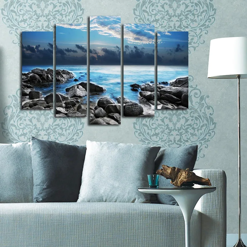 Dekorativ Canvasbillede 5-Dele 70x19 cm - Flerfarvet - Boligtilbehør - Billeder & kunst - Billeder på lærred