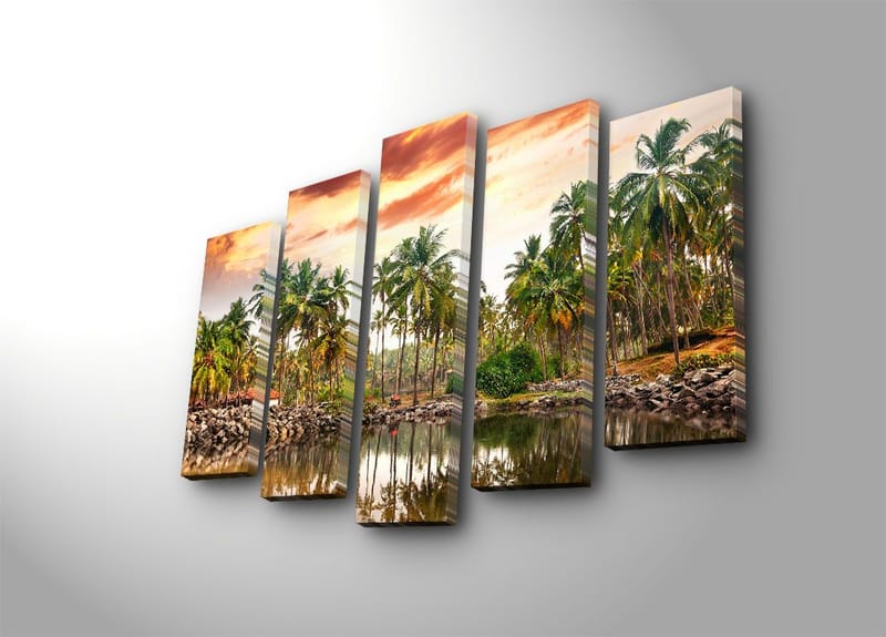 Dekorativ Canvasbillede 5-Dele 70x19 cm, Flerfarvet