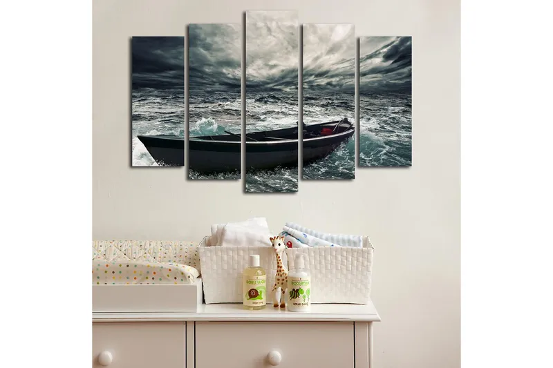 Dekorativ Canvasbillede 5-Dele 70x19 cm - Flerfarvet - Boligtilbehør - Billeder & kunst - Billeder på lærred