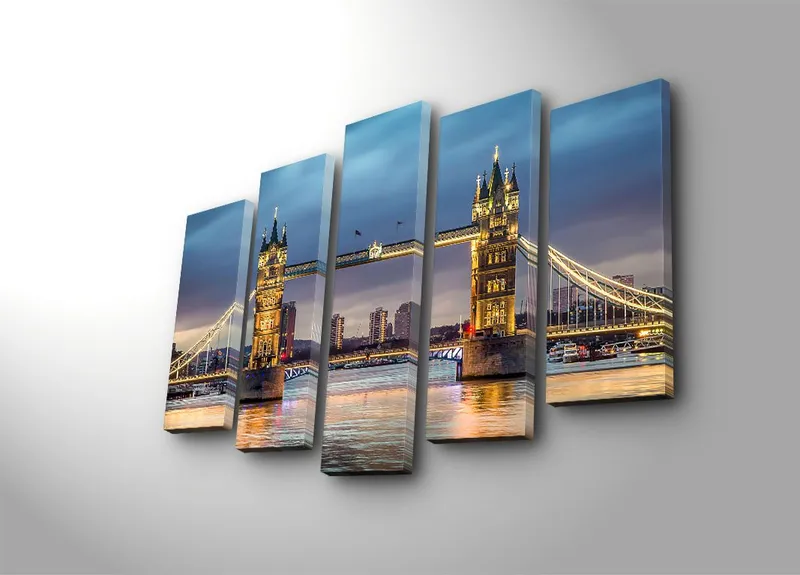 Dekorativ Canvasbillede 5-Dele 70x19 cm, Flerfarvet