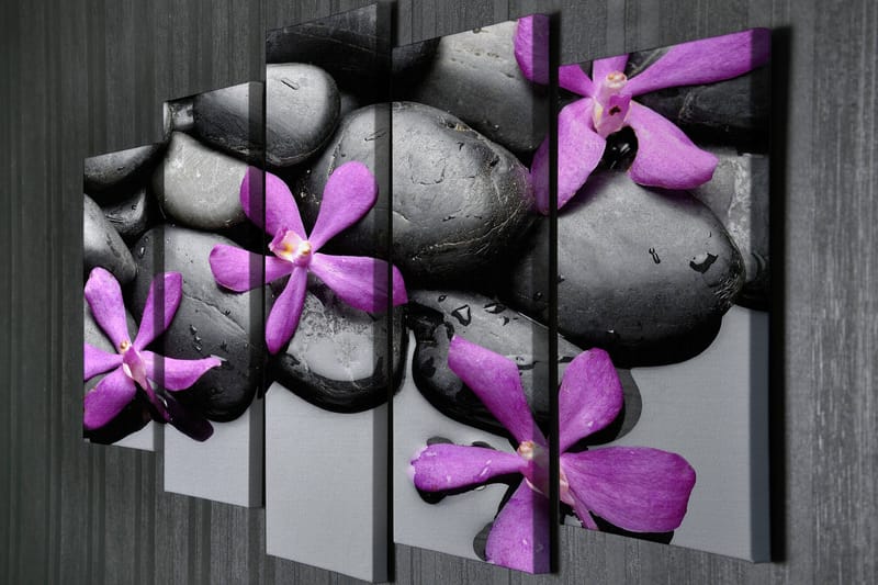 Dekorativ Canvasbillede 5-Dele 70x20 cm - Flerfarvet - Boligtilbehør - Billeder & kunst - Billeder på lærred