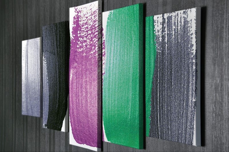 Dekorativ Canvasbillede 5-Dele 70x20 cm - Flerfarvet - Boligtilbehør - Billeder & kunst - Billeder på lærred
