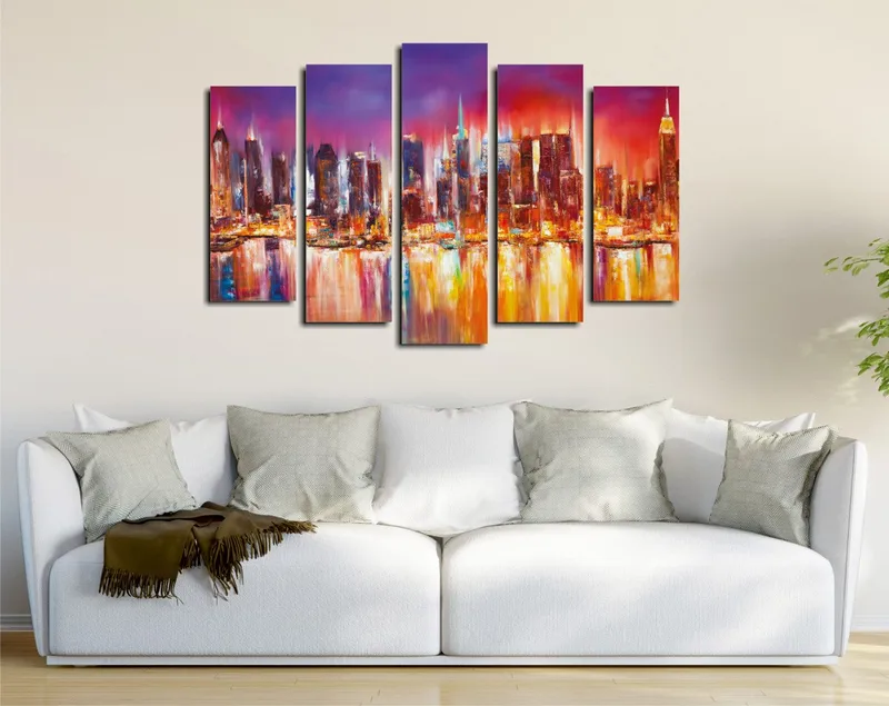 Dekorativ Canvasbillede 5-Dele 70x20 cm, Flerfarvet