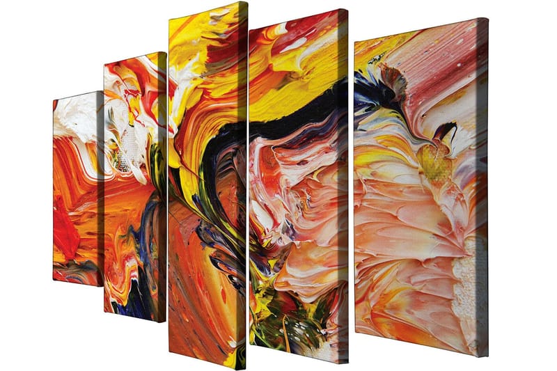 Dekorativ Canvasbillede 5-Dele 70x20 cm - Flerfarvet - Boligtilbehør - Billeder & kunst - Billeder på lærred