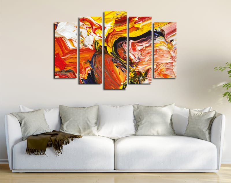 Dekorativ Canvasbillede 5-Dele 70x20 cm - Flerfarvet - Billeder på lærred