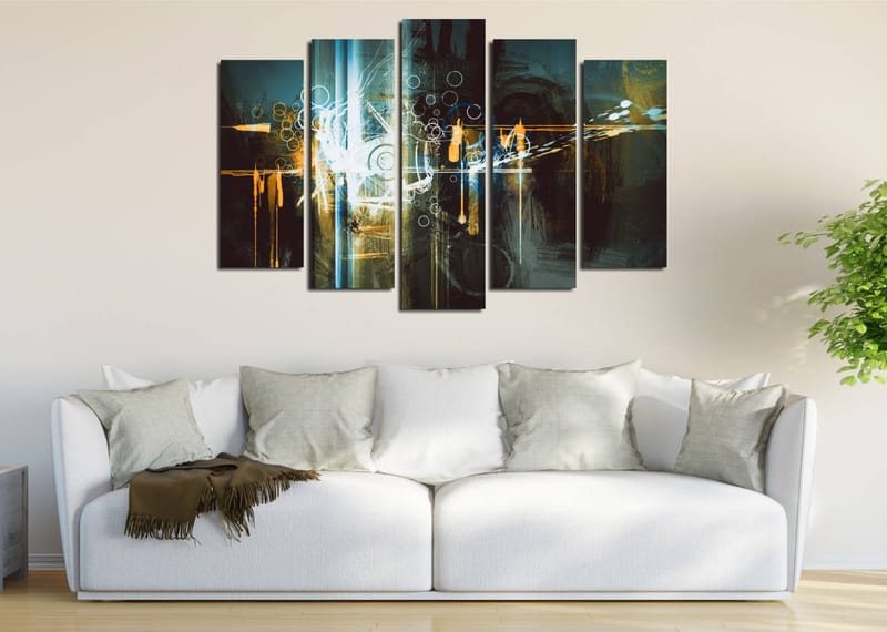 Dekorativ Canvasbillede 5-Dele 70x20 cm - Flerfarvet - Boligtilbehør - Billeder & kunst - Billeder på lærred