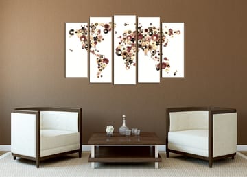 Dekorativ Canvasbillede 5-Dele 70x20 cm - Flerfarvet - Boligtilbehør - Billeder & kunst - Billeder på lærred