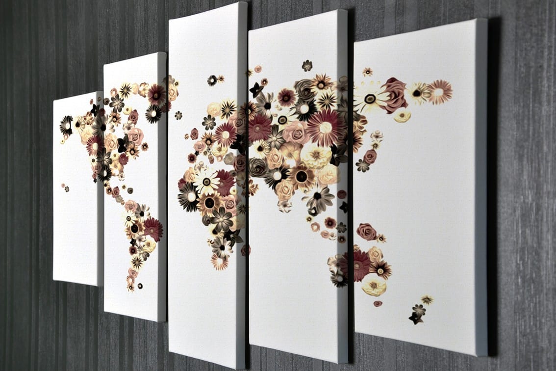 Dekorativ Canvasbillede 5-Dele 70x20 cm - Flerfarvet - Boligtilbehør - Billeder & kunst - Billeder på lærred