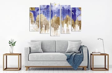 Dekorativ Canvasbillede 5-Dele 70x20 cm - Flerfarvet - Boligtilbehør - Billeder & kunst - Billeder på lærred
