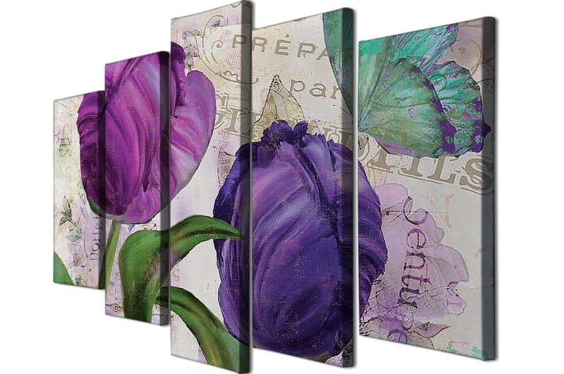 Dekorativ Canvasbillede 5-Dele 70x20 cm - Flerfarvet - Boligtilbehør - Billeder & kunst - Billeder på lærred