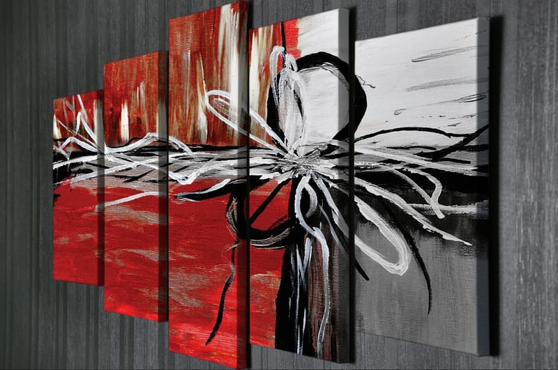Dekorativ Canvasbillede 5-Dele 70x20 cm - Flerfarvet - Boligtilbehør - Billeder & kunst - Billeder på lærred